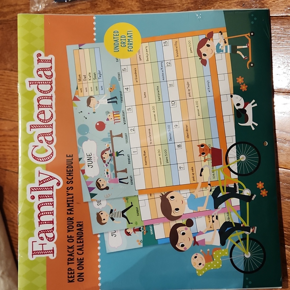 NEW Family Calendar Undated Grid Format